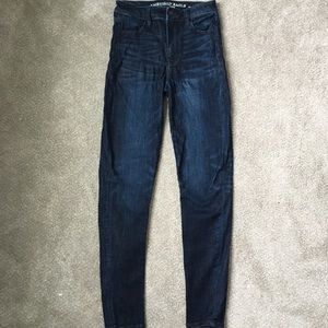 American Eagle Dark Blue Super High Rise Jegging